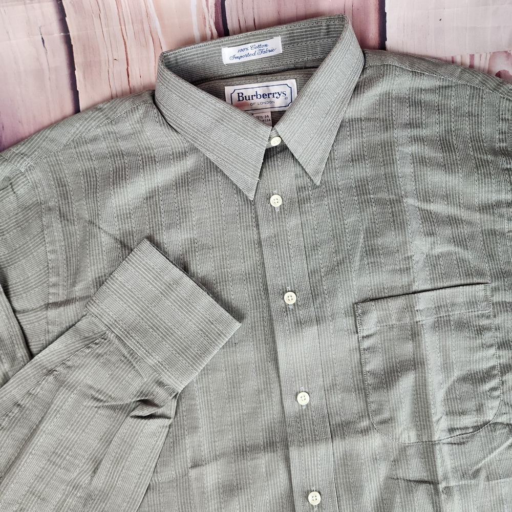 Burberrys Of‎ London 15.5-34 Jacquard Stripe Button Shirt Imported Fabric USA